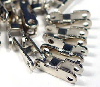 Stamped and plated hinge components.