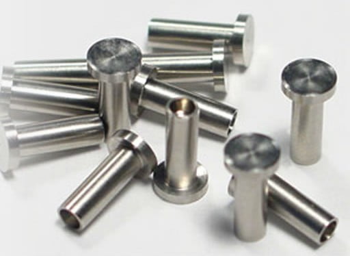 Machined and plated metal parts.