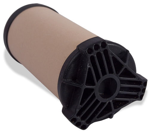 Water filter end caps made from glass filler PPO and Polyurethane.